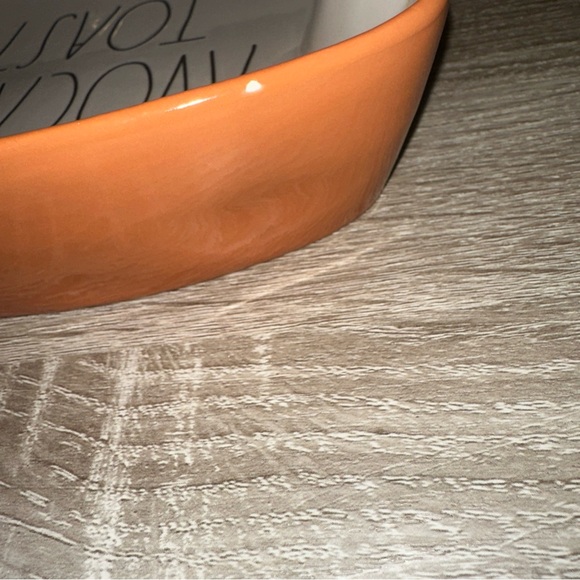 Rae Dunn Artisan Collection Avocado Toast Plate with Orange Trim - Picture 4 of 6